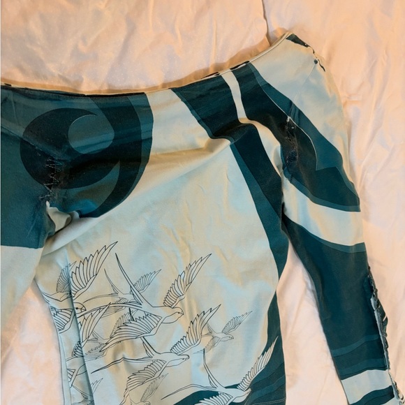 Elegant Blue Bird Pattern shirt vintage Y2K - Picture 4 of 11